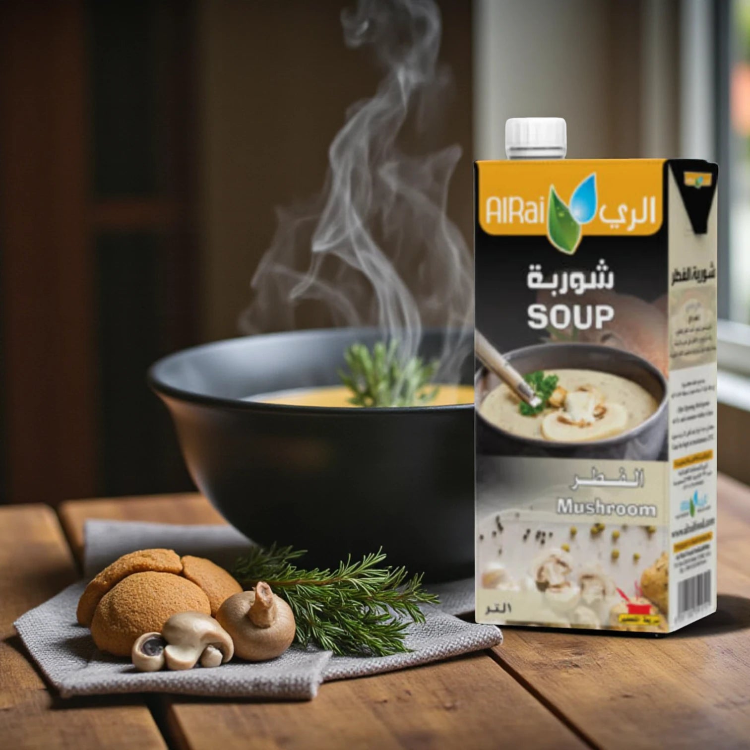 Al Rai Creamy Mushroom Soup 1L – Ready-to-Serve Savory Soup for Quick Meals or Gourmet Bases - Damoo