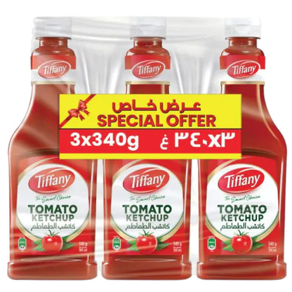 Tiffany Tomato Ketchup 3x340g – Value Pack | Special Offer | Rich & Tangy Tomato Flavor | Ideal for Snacks & Meals - Damoo