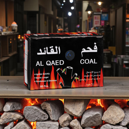 Al Qaed Premium Quick Lighting Charcoal Tablets – Fast Ignition, Smokeless & Odorless Charcoal for Bakhoor, Oud, Incense & Hookah | Long Lasting Heat | 60 Pieces Pack