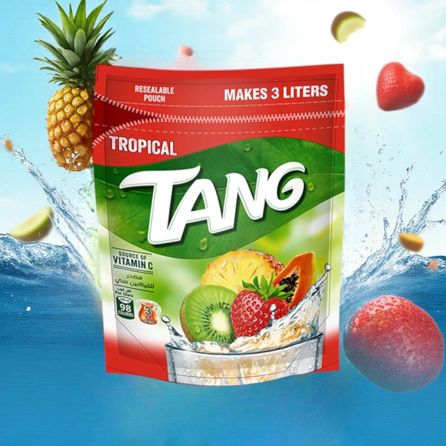 Tang Tropical Instant Powder Drink – 375g | With Vitamin C | No Artificial Colors | Gluten-Free Refreshing Juice Mix - Damoo