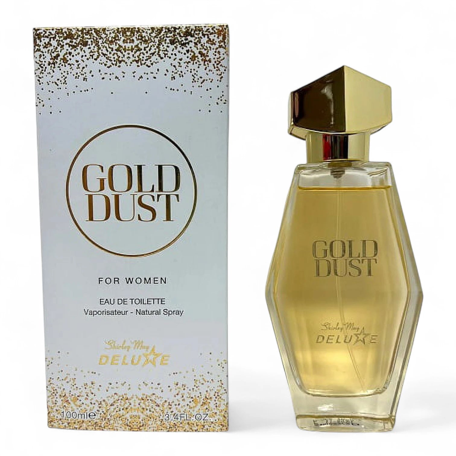 Shirley May Deluxe Gold Dust Eau de Toilette for Women – 100ml Luxury Signature Perfume with Vanilla & Floral Notes – Long-Lasting Everyday Fragrance - Damoo