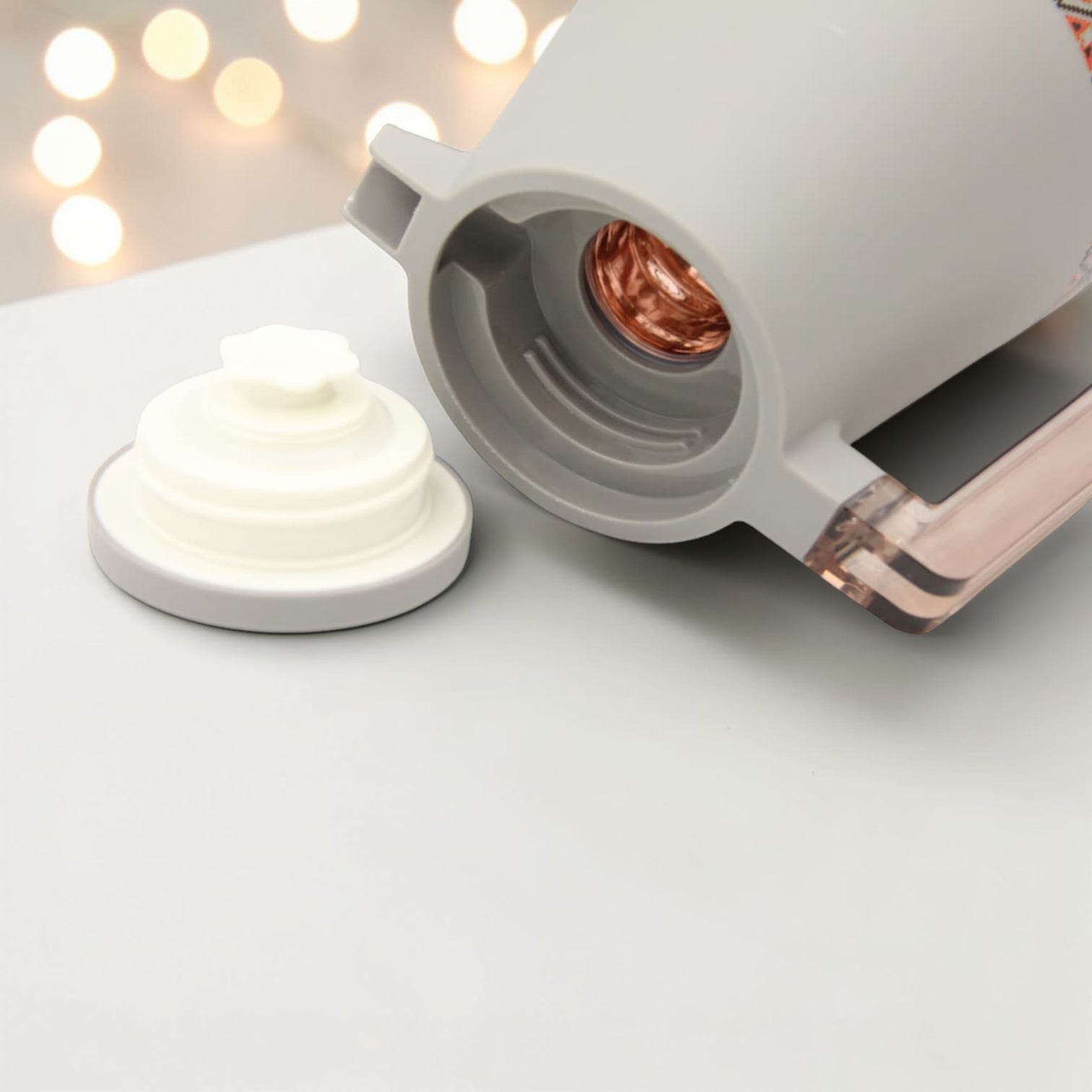 Vacuum Insulated Thermal Coffee & Tea Flask with Arabic Pattern Design, Stainless Steel Inner Thermos Jug, Hot & Cold Beverage Server, Available in Different Colors (23H x 20L × 16W CM) - Damoo