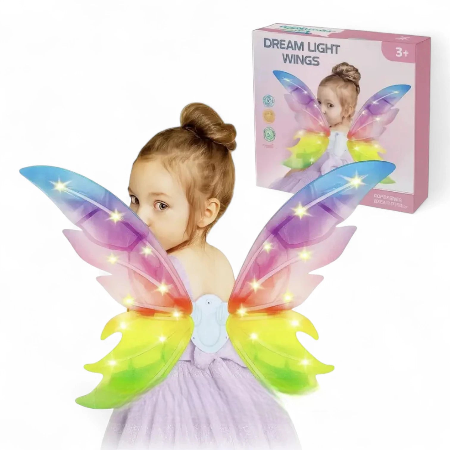 Luminous Butterfly Wings Playset – Light-Up Fairy Wings for Kids | 2-Piece Dress-Up Costume Accessories for Parties & Imaginative Play