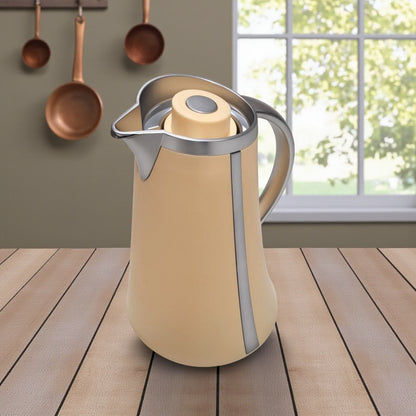 Germax Original Vacuum Insulated Coffee Pot 1L – Nordic Grey Thermo Jug | 12H Heat, 24H Cold | Leakproof One-Press Lid | High Quality Made in P.R.C. - Damoo