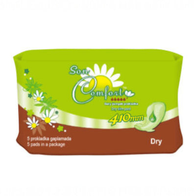 SEN COMFORT – Extra Long Cotton Soft Sanitary Pads with Wings, 410mm for Heavy Flow & Overnight Protection, Secure and Comfortable (5 Pieces) - Damoo