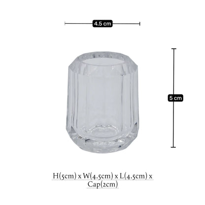 Clear Acrylic Toothpick Holder, Multi-Purpose Cotton Swab & Pen Holder (8H x 5L x 5W CM), Stylish Tabletop Organizer – Available in 2 Designs - Damoo