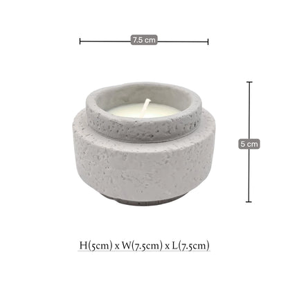 Luxury Scented Candle in Textured Stone-Style Ceramic Jar, Hand Poured Long Lasting Aromatherapy Candle for Home Décor & Relaxation (5H x 7.5L x 7.5W CM) - Damoo