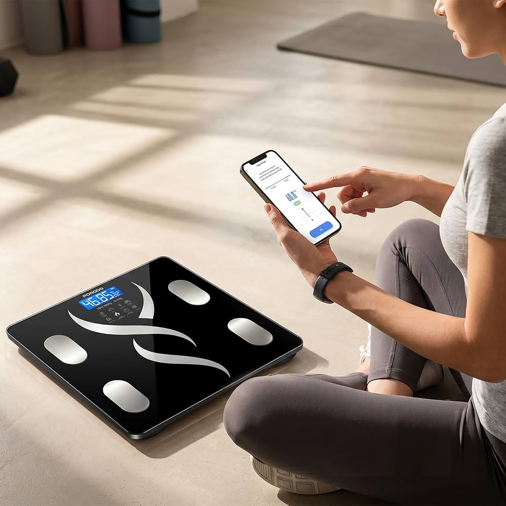 PORODO SOMAFIT SYNC Smart Bluetooth Body Scale – 180kg Capacity | 17 Body Metrics | Digital Display | Apple & Google Health Sync