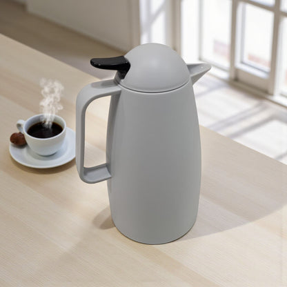 Crystal House Beige Thermos Flask – Arabic Coffee Design | Double-Wall Insulated Dallah Style Flask for Hot & Cold Drinks - Damoo