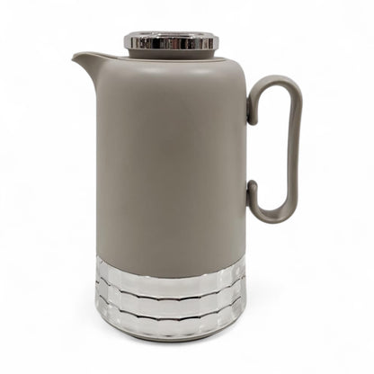 Germax Vacuum Flask Set – Soft Grey & Silver | Elegant Dual Flask Set for Coffee & Tea  0.7L | Premium Insulated Design for Long-Lasting Heat Retention - Damoo