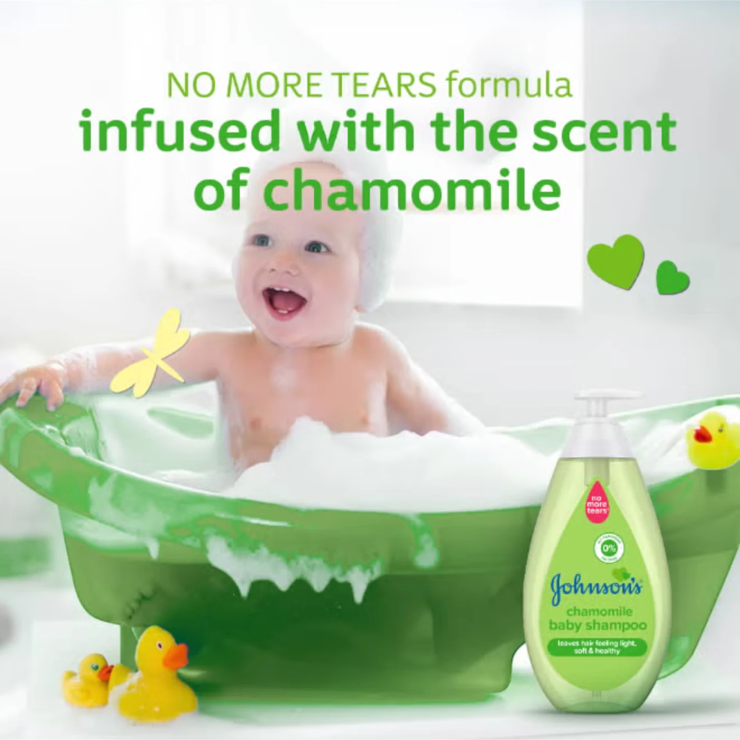 Johnson’s Baby Shampoo with Chamomile – 500ml | No More Tears Formula, Hypoallergenic & Gentle for Babies and Adults - Damoo