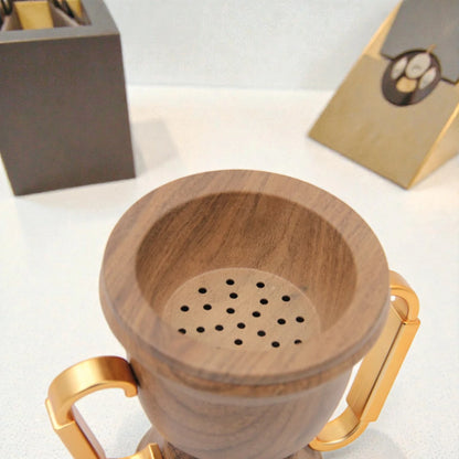 Damoo Luxury Metal Bakhoor Burner with Wooden Body & Removable Tray – Elegant Incense Burner for Oud & Home Fragrance (15H x 18L x 13W CM) - Damoo