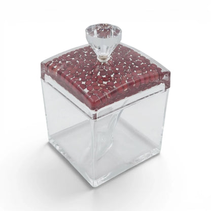 Acrylic Sugar Jar with Lid and Spoon, Clear Storage Container for Candy Condiments Spices, Decorative Kitchen Organizer, Available in 2 Designs - Damoo