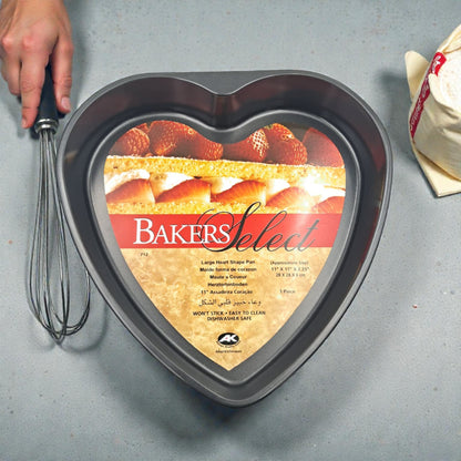 AK Heart Shape Non-Stick Cake Baking Pan – Premium Metal Bakeware for Cakes & Desserts (5H x 29L × 29W CM) - Damoo