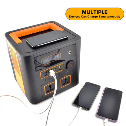 Toby’s TBS-150A Portable Power Station 150000mAh – Wireless Charger, 555W Output, Multi-Device Charging with USB, Type-C, AC & DC Ports – Outdoor Camping, Travel & Emergency Backup Inverter
