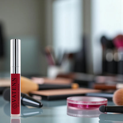 Vatenn Italy 18Hr Kissproof Lipstick – Shade 09 Light Red. Ultra matte, transfer-proof, water-resistant lipstick with bold pigment. Vegan & dermatologically tested. - Damoo