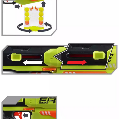 Eagle Agent Precision Assault Blaster – 12 Soft Ball Rounds, Mechanical Spring-Action Toy Rifle with Scope & Bipod, Kids Nerf Rival Style Gun - 6+ Years