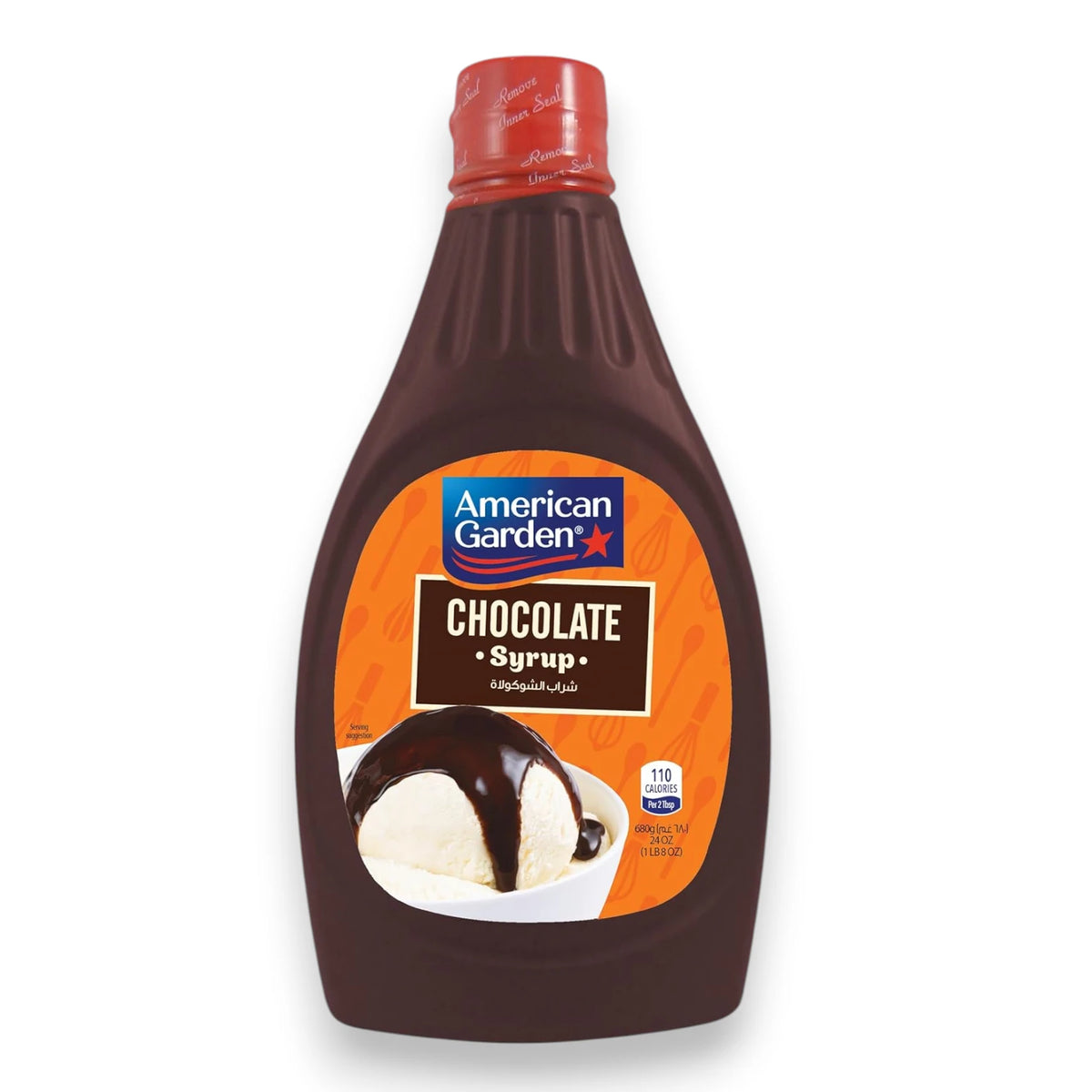 American Garden Chocolate Syrup 680g – Gluten Free Vegetarian Dessert Topping for Ice Cream, Pancakes, Waffles, Milkshakes & Baking - Damoo