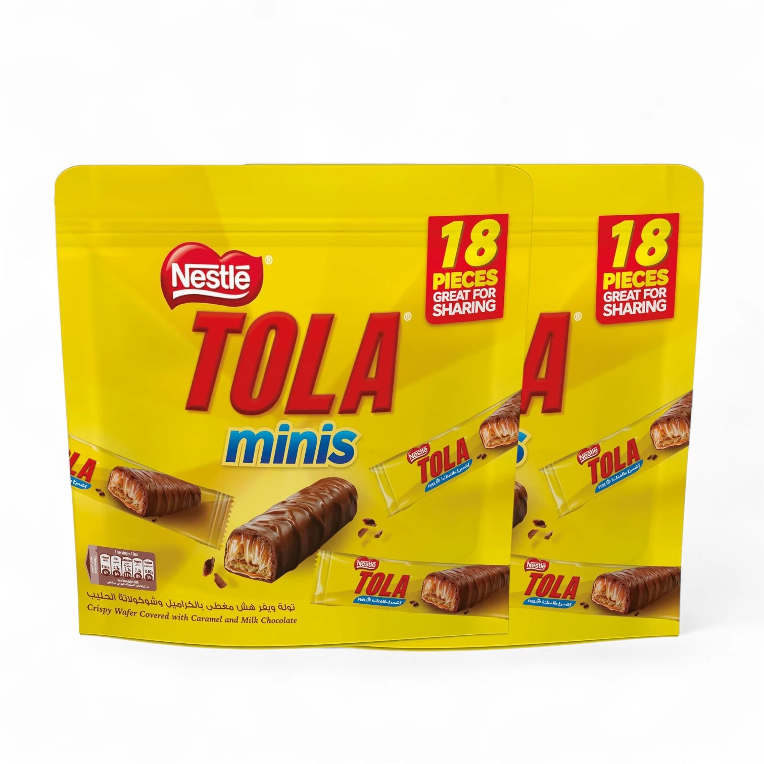 Nestlé Tola Milk Chocolate & Caramel Wafer Minis – Pack of 2 (279g Each) | Chewy Caramel with Smooth Milk Chocolate | Bite-Sized Treats for Sharing & Gifting - Damoo