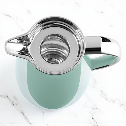 Emsa Campo Quick-Tip Vacuum Flask 1.0L – Pastel Mint Stainless Steel & ABS Thermos with Glass Liner, 100% Leak-Proof, 12H Heat / 24H Cold Retention, One-Hand Pouring & Easy-Clean Design - Damoo