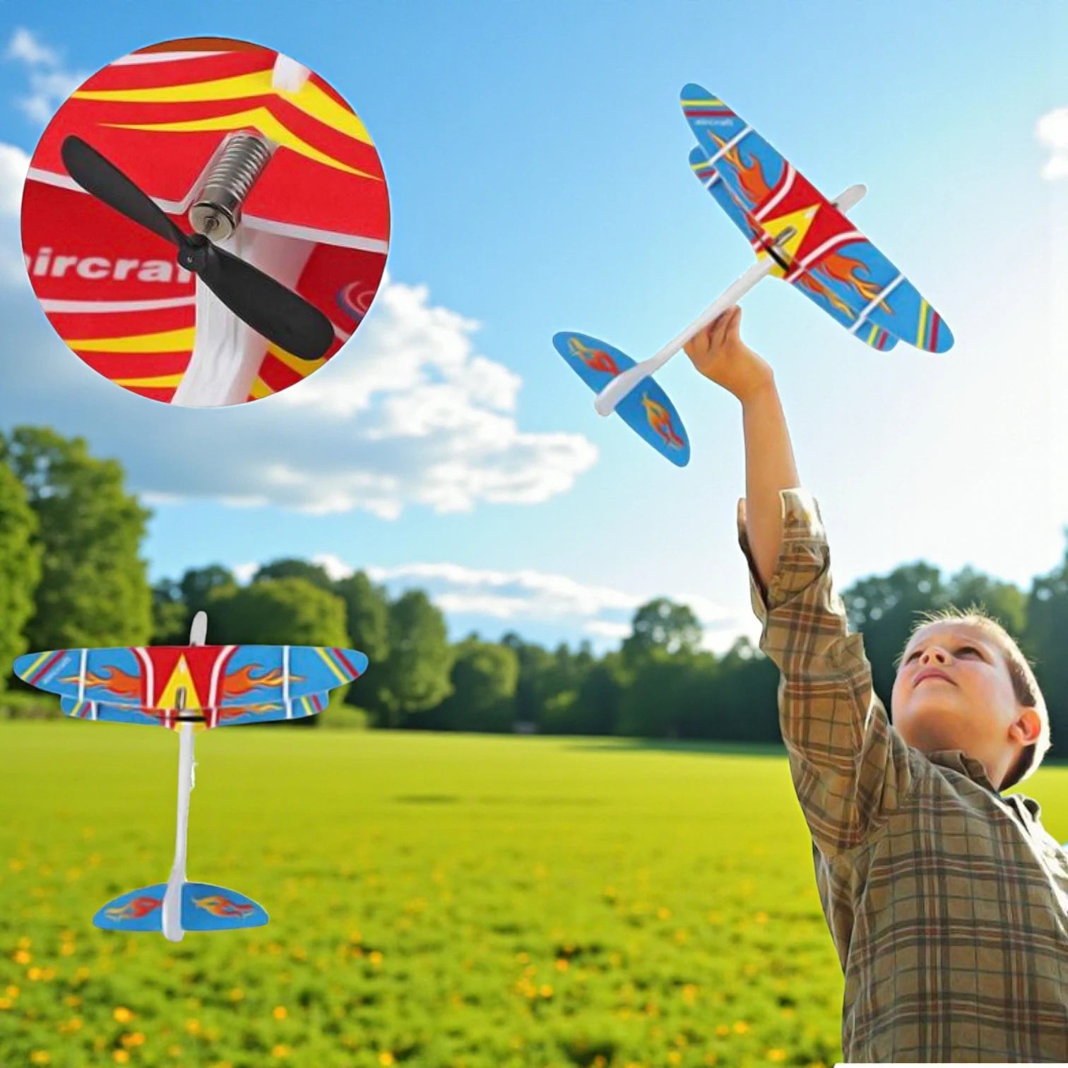 YAN JIE Motorized Rechargeable Hand Throw Flying Glider Plane | Foam RC Model Toy with USB Charging, Fall-Resistant, Long-Flight Outdoor Airplane for Kids & Adults