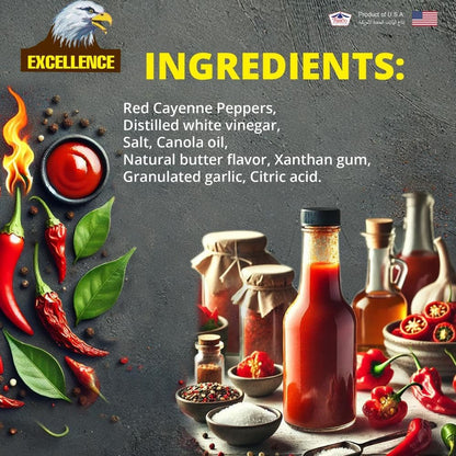 Excellence Buffalo Style Chicken Wing Sauce 354ml – Spicy American-Style Wing Sauce for Grilling, Dipping & Cooking | Authentic Flavor, Made in USA