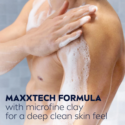 NIVEA MEN Deep 3in1 Shower Gel 250ml – Micro-Fine Clay Deep Cleansing Body Face & Hair Wash with Woody Fragrance pH Balanced - Damoo