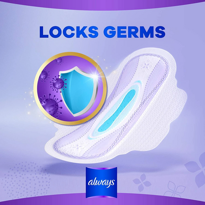 Always All-in-One Ultra Thin Night Sanitary Pads with Wings 16 Count – Overnight Protection, Soft Wings & Leak Lock - Damoo