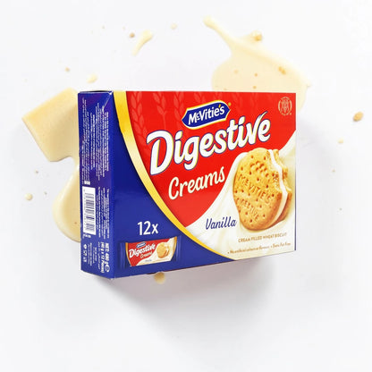 McVitie’s Digestive Creams Vanilla Biscuits Value Pack 12 x 40g – Cream Filled Wheat Biscuits Snack Pack with Vanilla Flavor - Damoo