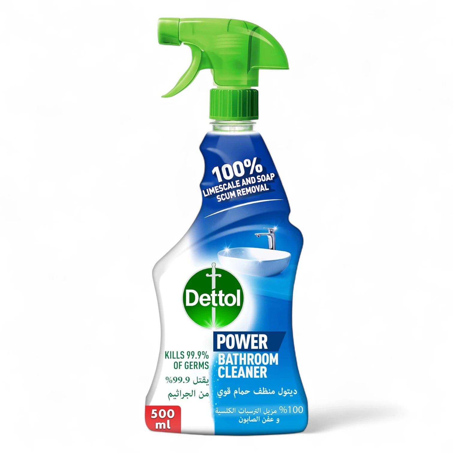 Dettol Bathroom Cleaner Spray – 500ml | Kills 99.9% Germs, Removes Soap Scum & Limescale | Fresh Scent, Anti-Bacterial Cleaner for Bathroom Surfaces - Damoo