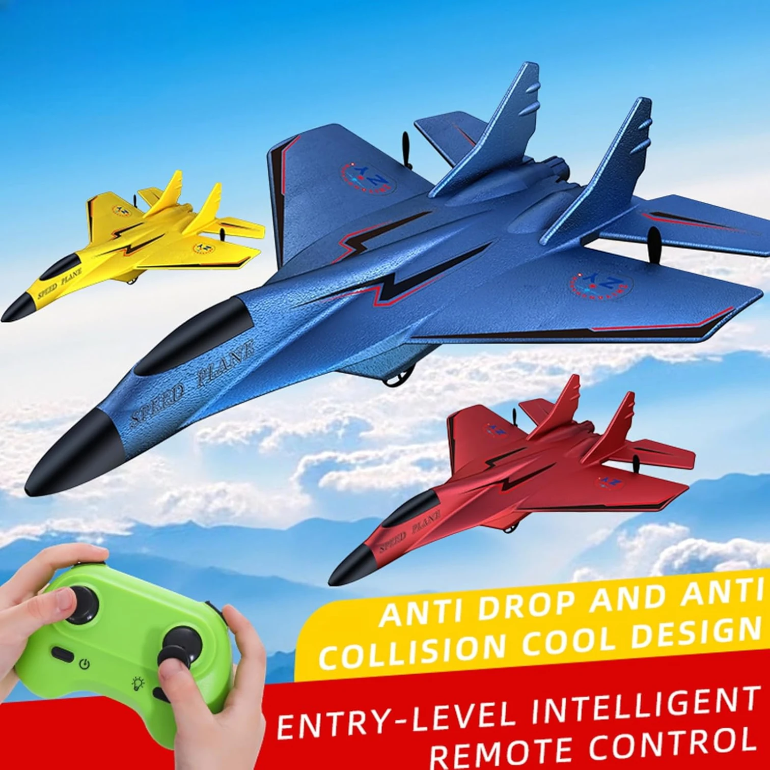 ZYPLANE Rechargeable Remote Control Aircraft Jet – Unbreakable EPP Foam RC Plane with 150M Range, Outdoor & Indoor Flying Airplane Toy for Kids and Beginners (ZY320 Model)