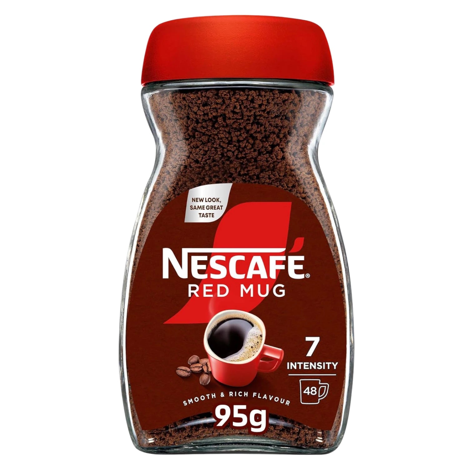 Nescafé Red Mug Instant Coffee Jar 95g – Smooth & Rich Signature Roast | Medium Roast Blend of Robusta & Arabica | 48 Cups | Caffeinated | Easy to Prepare - Damoo
