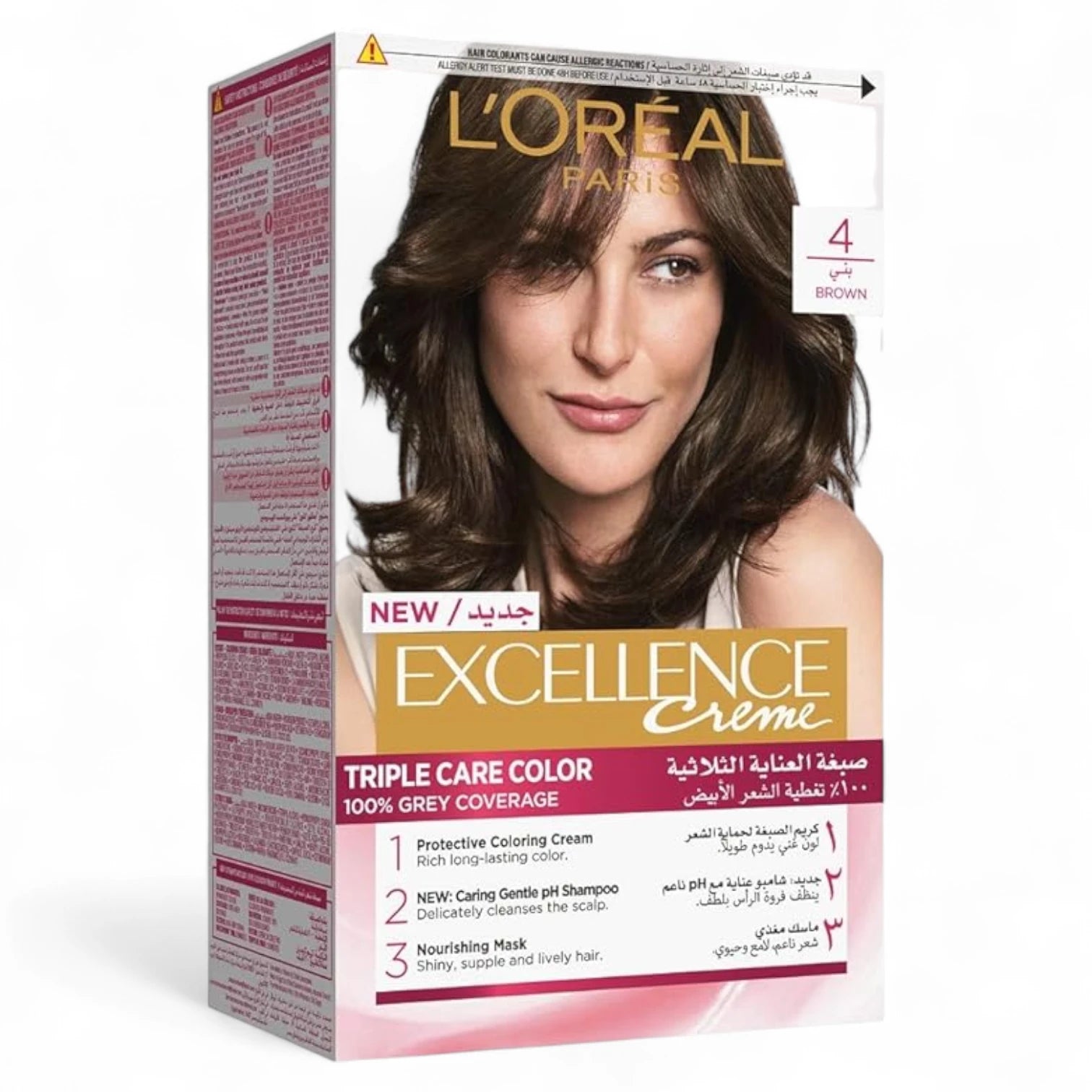 L’Oréal Paris Excellence Crème 4.0 Brown – Permanent Hair Color with Triple Care Protection & 100% Grey Coverage - Damoo