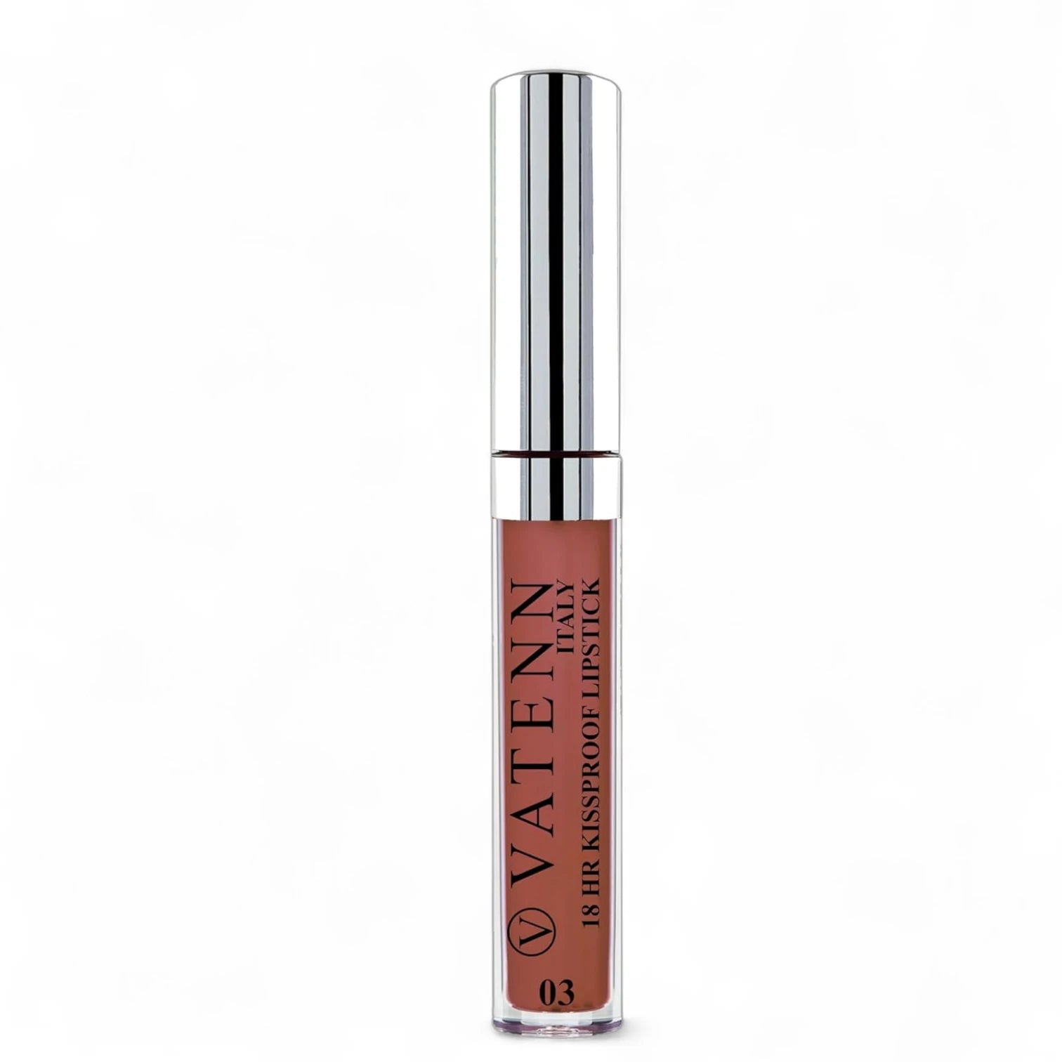 Vatenn Italy 18 Hr Kissproof Liquid Lipstick – Shade 03 Mahogany, Waterproof Long-Lasting Matte Finish, High-Pigment Full-Coverage Lip Color - Damoo