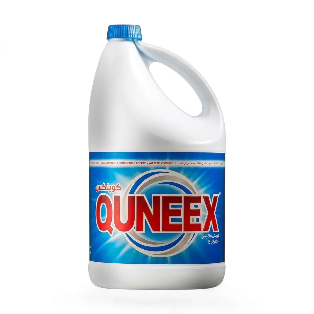 Quneex Liquid Bleach 3.79L – Unscented, Powerful Stain Remover & Disinfectant for Whites, Fabrics, and Surfaces - Damoo