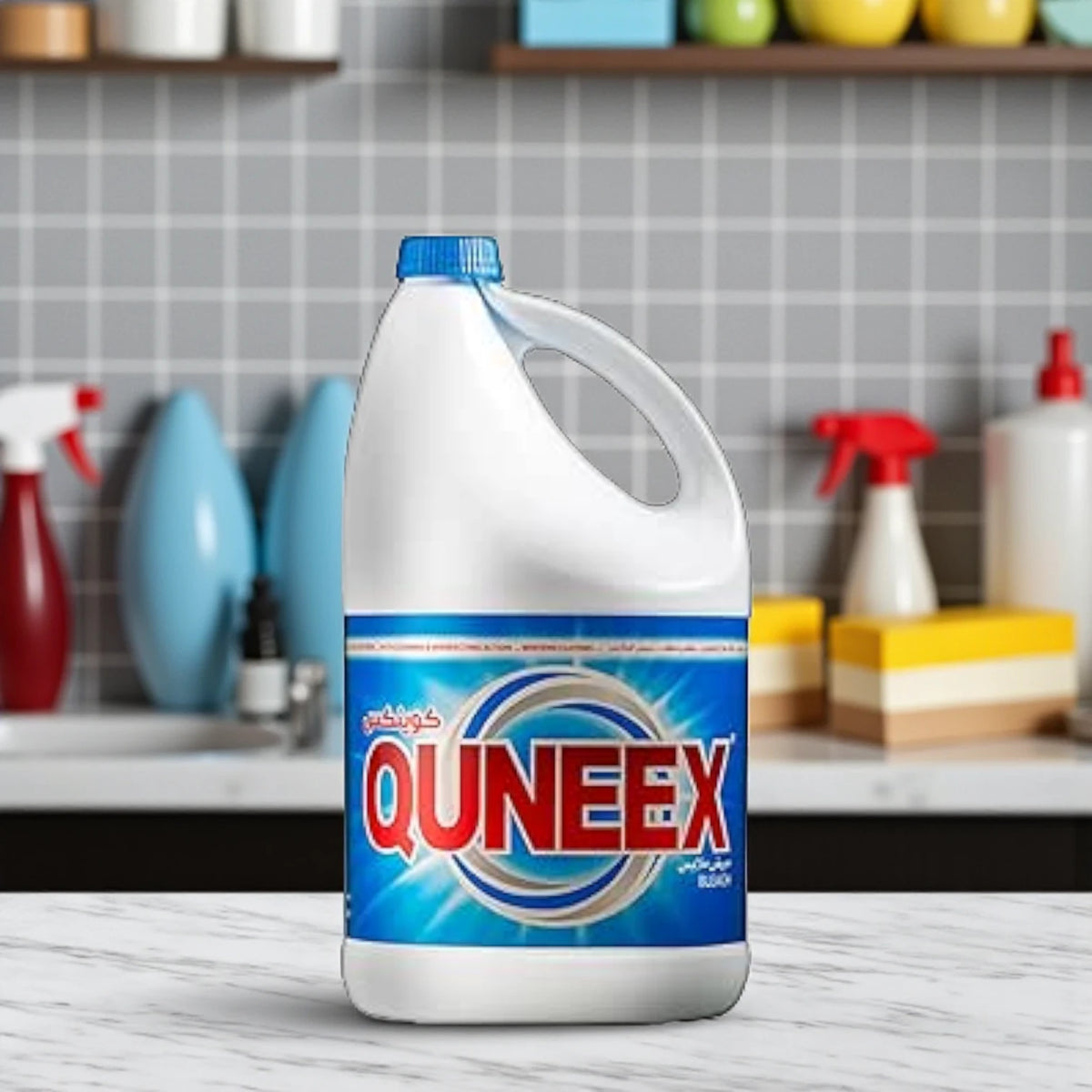 Quneex Liquid Bleach 3.79L – Unscented, Powerful Stain Remover & Disinfectant for Whites, Fabrics, and Surfaces - Damoo