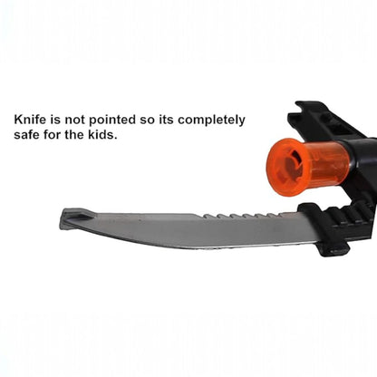 King of War AK-47 Battery Operated Toy Gun for Kids Boys with Light, Sound & Vibration – Musical Shooting Blaster with Foldable Safe Knife, Lightweight ABS Plastic Toy (42CM)