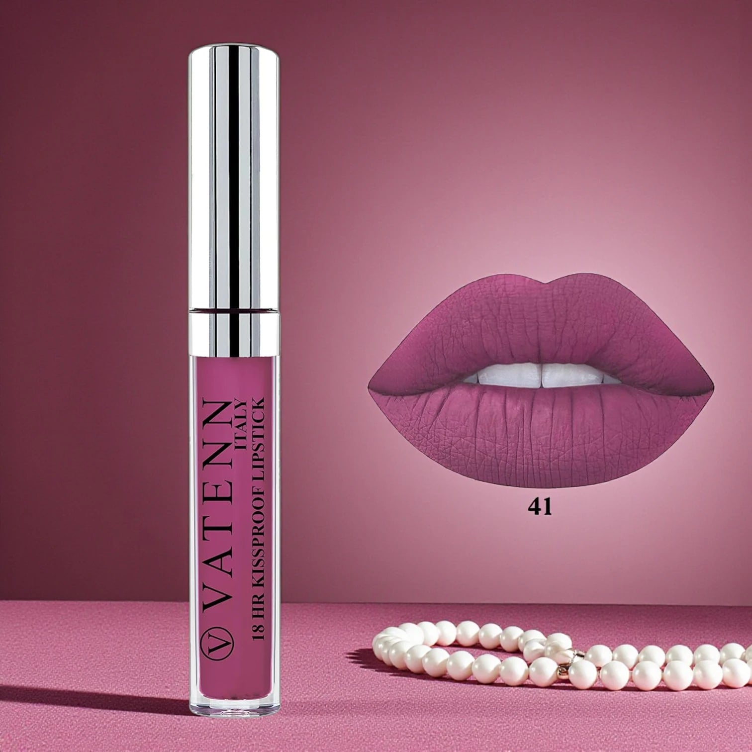 Vatenn Italy 18Hr Kissproof Liquid Matte Lipstick – Shade 41 Mercato | Long-Lasting, Smudge-Proof & Bold Color - Damoo