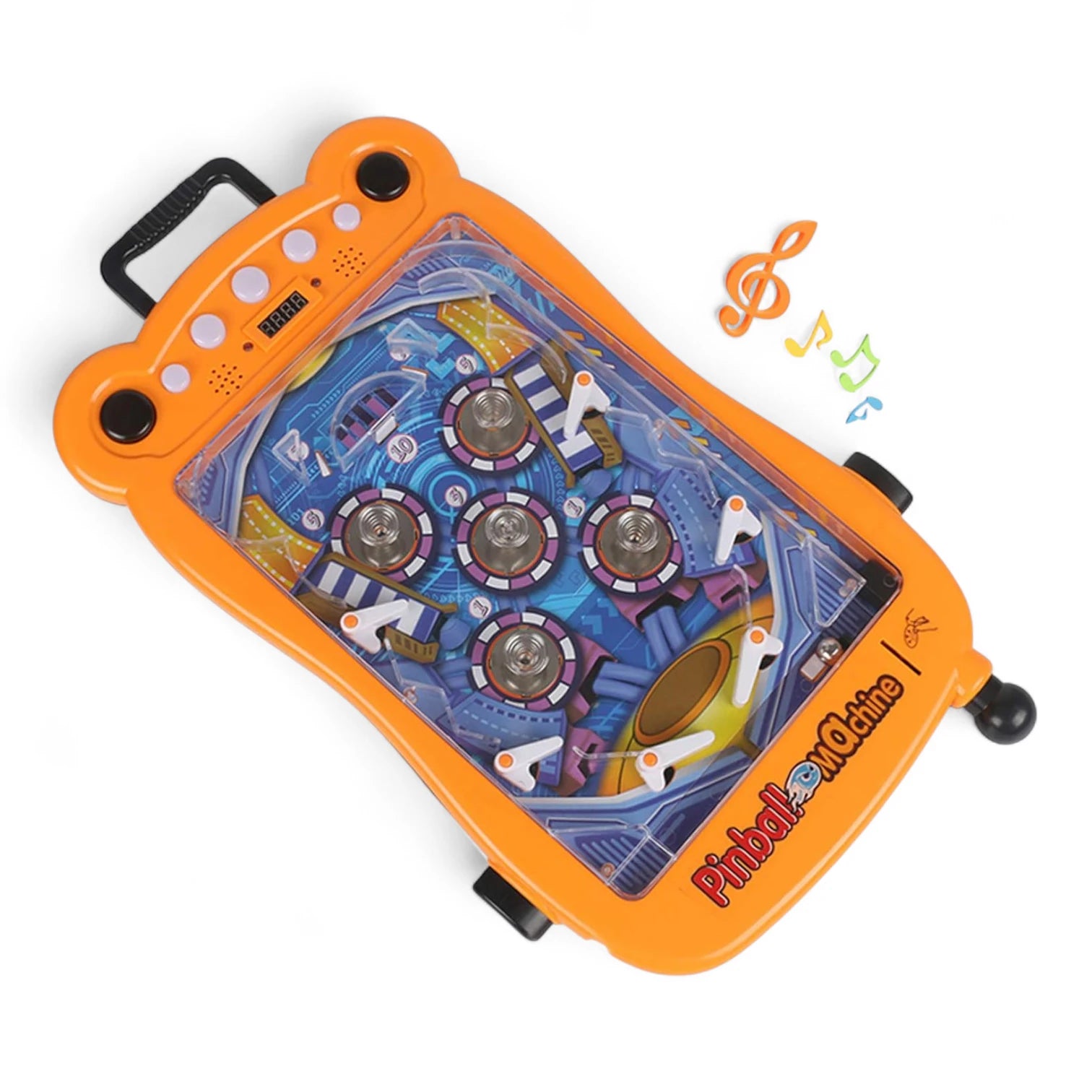 Huanuo Electronic Pinball Machine – Retro Arcade Game with Lights & Sounds, Four-Bar Design, 12 Coins | Parent-Child Interactive Toy for Kids 6+ & Adults