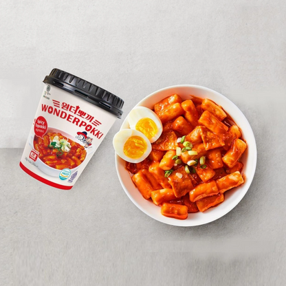Wonderpokki Seoul Oasis Hot Spicy Premium Korean Topokki Rice Cake | Authentic Spicy topokki with Chewy Rice Cakes & Bold Korean Sauce | Instant Meal or Snack - Damoo