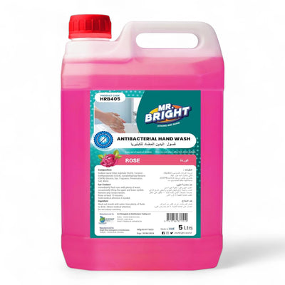 Mr. Bright Antibacterial Hand Wash Refill – Rose Scent – 5L – Skin-Softening, Moisturizing Liquid Soap That Kills 99.9% of Germs - Damoo