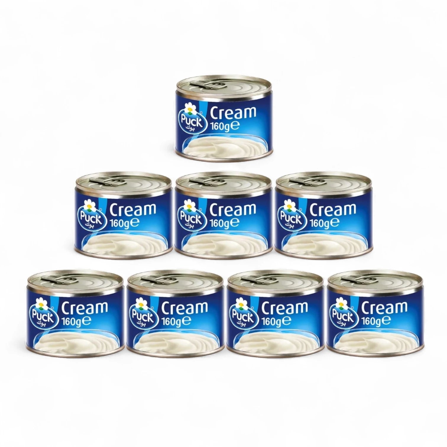 Puck Plain Cream – 160g (Pack of 8) | Rich, Creamy & Versatile for Sweet & Savory Dishes - Damoo