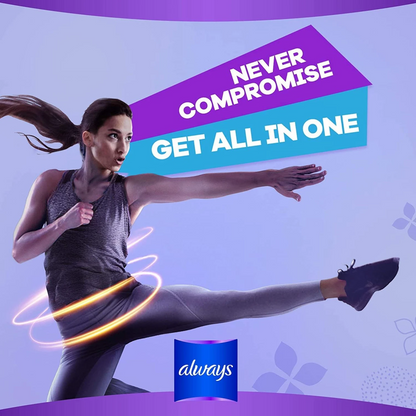 Always All-in-One Ultra Thin Night Sanitary Pads with Wings 16 Count – Overnight Protection, Soft Wings & Leak Lock - Damoo