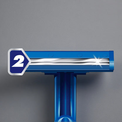 Gillette BlueII Men’s Disposable Razors – 2 Chromium-Coated Long Lasting Blades, Fixed Head – Pack of 5 - Damoo
