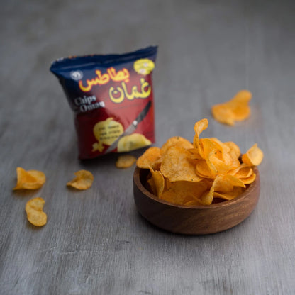 Chips Oman – Original Spicy & Tangy Potato Chips, 15g Each, Pack of 25 – Crispy Snack Made from Premium Potatoes with Bold Seasoning Blend - Damoo