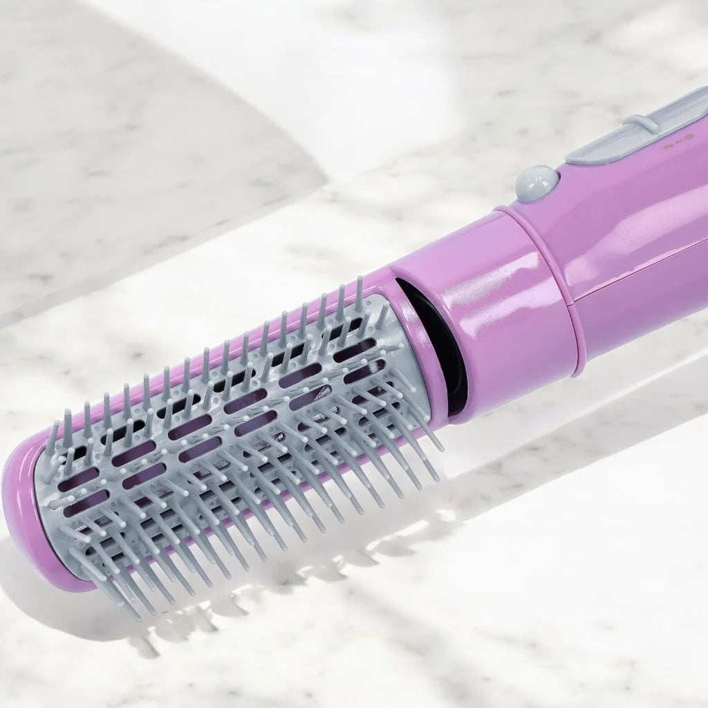 Geepas 4-in-1 Multi-Functional Hair Styler – 750W Powerful Motor, Curling Iron, Blow Brush & 2 Speed Settings – Overheat Protection, Cool Shot, 360° Swivel Cord – Professional Hair Styling Tool – Red - GH714 - Damoo
