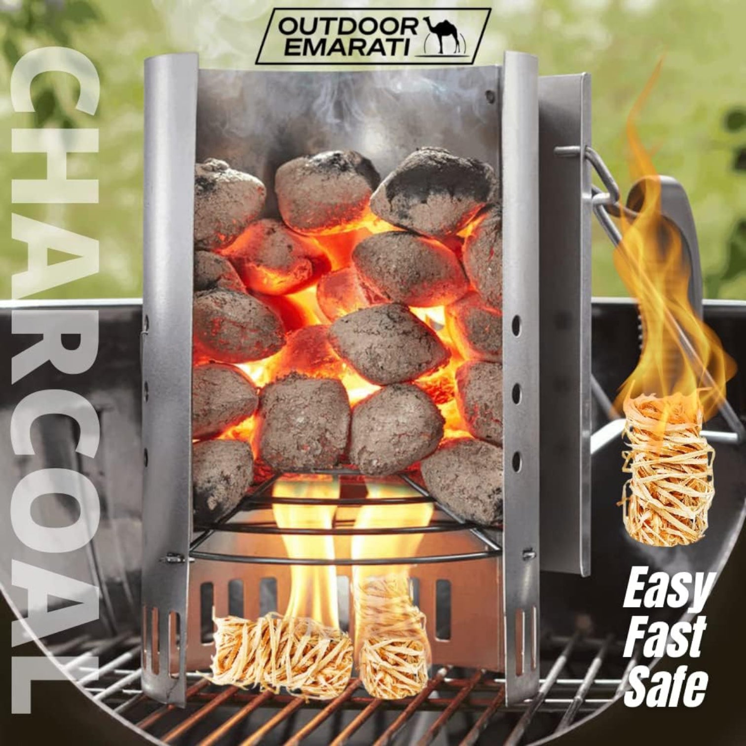 Outdoor Emarati Organic Threadwood Firelighters – 25 Natural Firestarter Sticks (300g) for BBQ, Charcoal, Firewood, Grills & Campfires