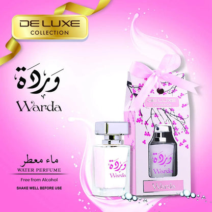 HAMIDI Deluxe Collection Warda Non-Alcoholic Water Perfume for Women 50ml – Alcohol-Free Scented Spray with Floral Elegance - Damoo