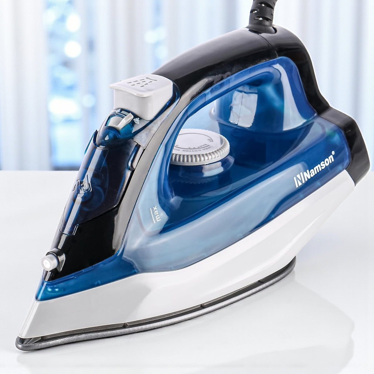 Namson NA-7832 Premium Steam Iron 1600W – Teflon Soleplate, Adjustable Temperature, Dry/Steam/Spray Function - Damoo