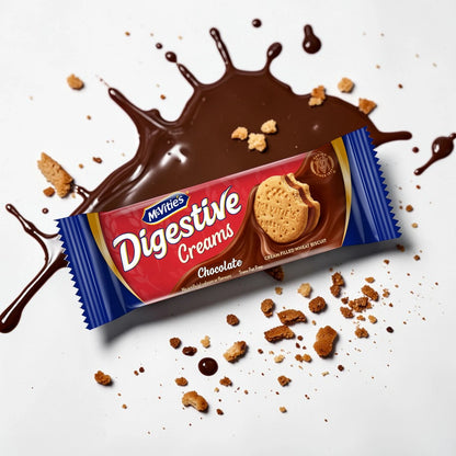 McVitie's Digestive Creams Chocolate Biscuits Value Pack 12 x 40g, Cream Filled Wheat Biscuits, No Artificial Colors or Flavors, Trans Fat Free Snack - Damoo